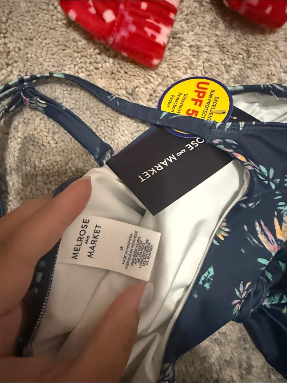 Melrose and Market Navy Floral Girls' One-Piece Swimsuit